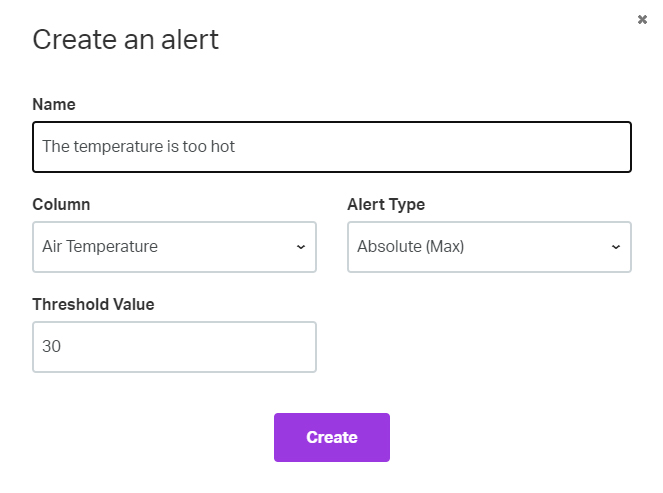 Set options for your alert