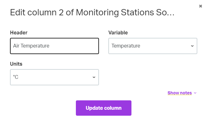 Updating data headers