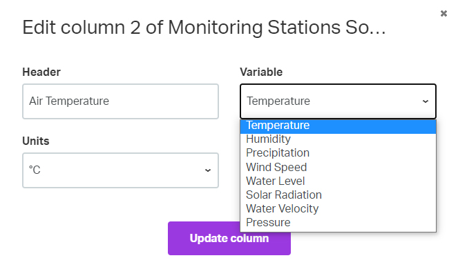 Updating data headers