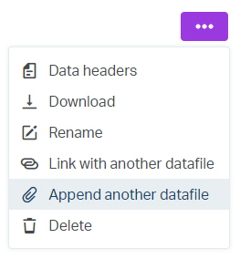 Append data to selected datafile