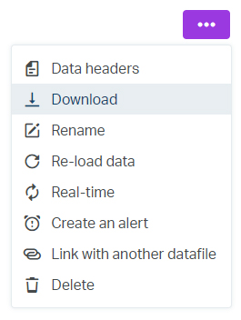 Select download to download the data to your computer as a .csv file
