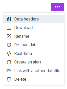 Select data headers to view/edit metadata