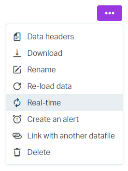 Select real-time to have datafile update in real-time